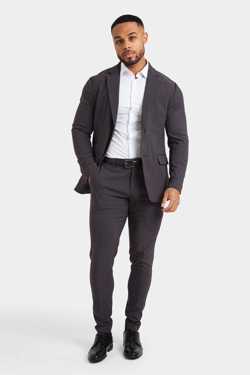 True Muscle Fit Tech Suit Trousers in Slate Grey - TAILORED ATHLETE - ROW