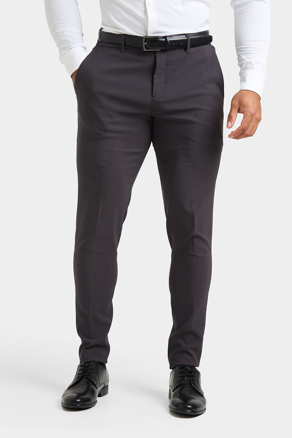 True Muscle Fit Tech Suit Trousers in Slate Grey - TAILORED ATHLETE - ROW