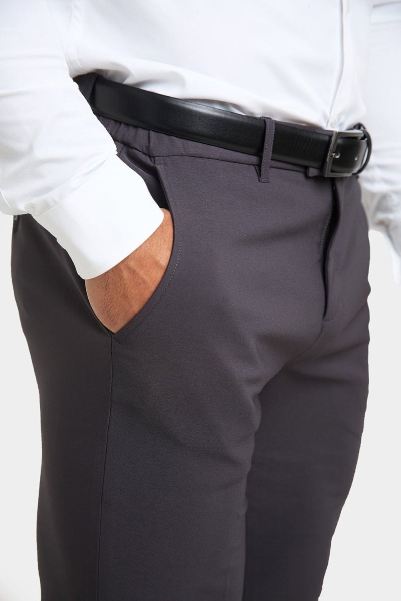 True Muscle Fit Tech Suit Trousers in Slate Grey - TAILORED ATHLETE - ROW