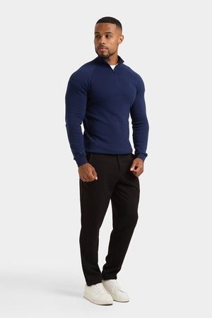 Half Zip Neck in Navy - TAILORED ATHLETE - ROW