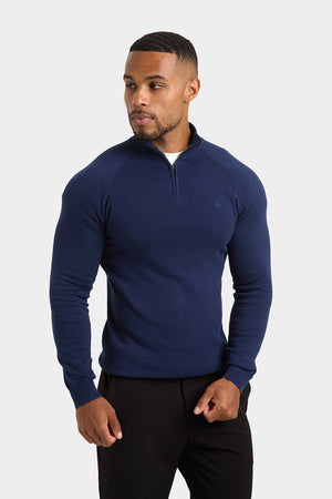 Half Zip Neck in Navy - TAILORED ATHLETE - ROW