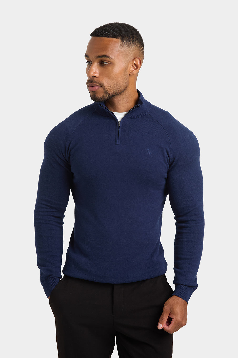 Half Zip Neck in Navy - TAILORED ATHLETE - ROW