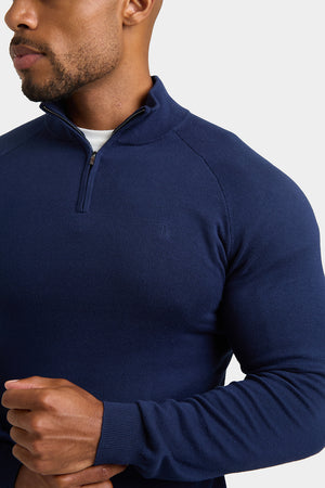 Half Zip Neck in Navy - TAILORED ATHLETE - ROW