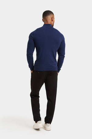 Half Zip Neck in Navy - TAILORED ATHLETE - ROW