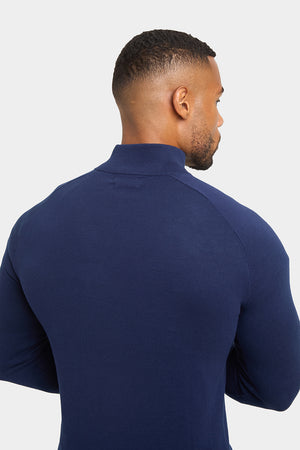 Half Zip Neck in Navy - TAILORED ATHLETE - ROW