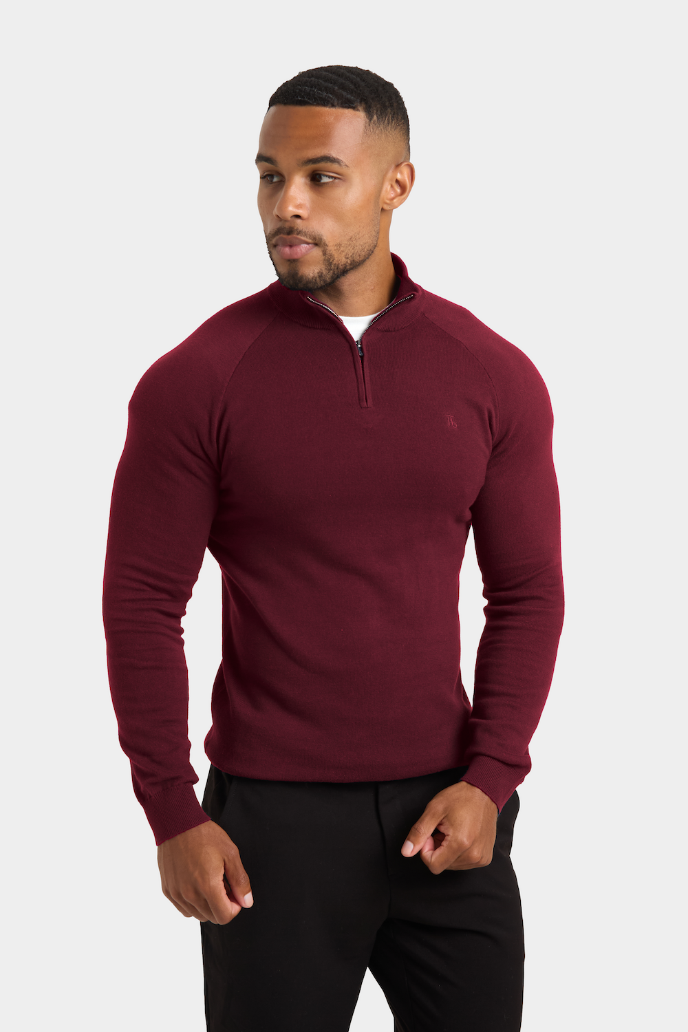 Half Zip Neck in Burgundy - TAILORED ATHLETE - ROW