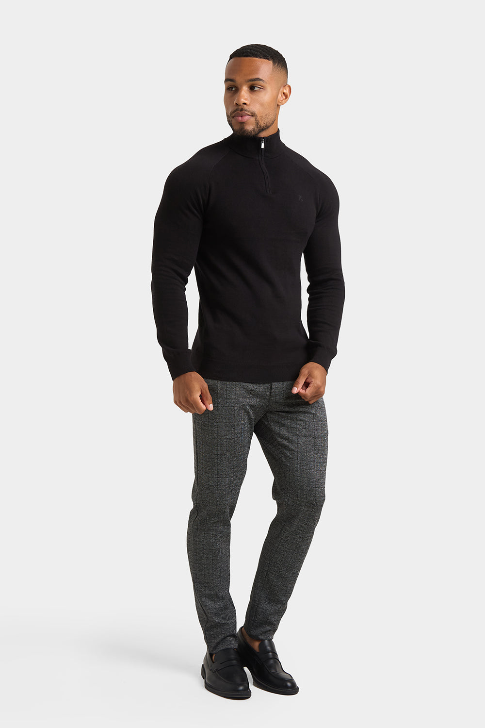 Half Zip Neck in Black - TAILORED ATHLETE - ROW