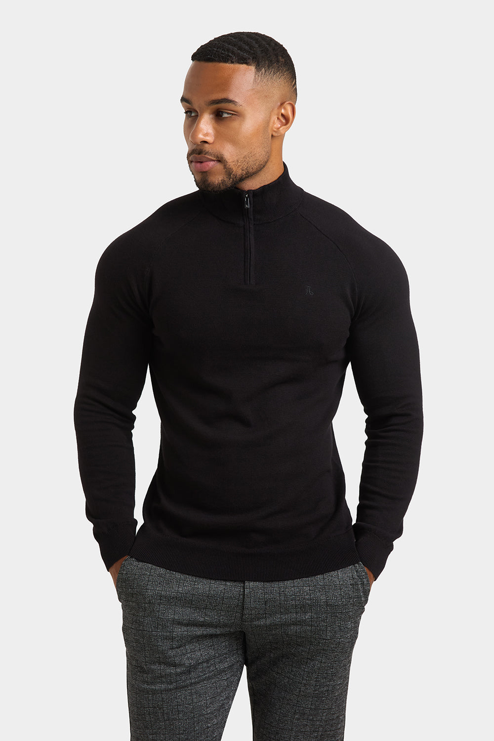 Half Zip Neck in Black - TAILORED ATHLETE - ROW