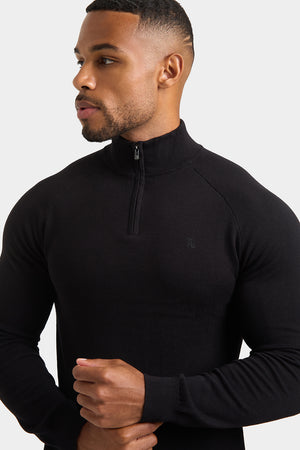 Half Zip Neck in Black - TAILORED ATHLETE - ROW