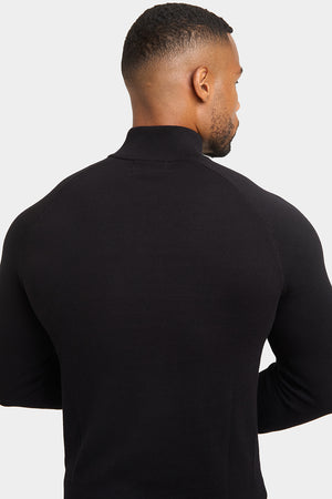 Half Zip Neck in Black - TAILORED ATHLETE - ROW