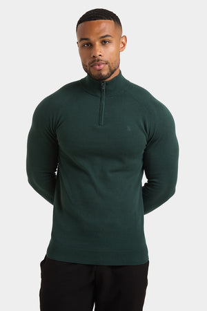 Half Zip Neck in Racing Green - TAILORED ATHLETE - ROW