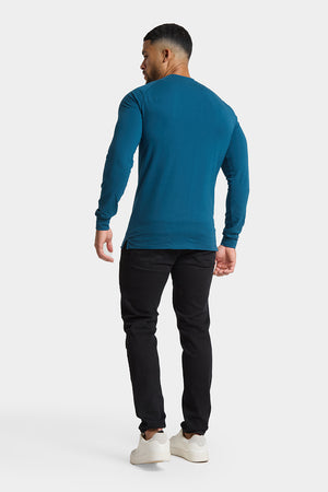 Long Sleeve Everyday Henley T-Shirt in Teal - TAILORED ATHLETE - ROW