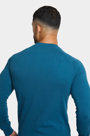 Long Sleeve Everyday Henley T-Shirt in Teal - TAILORED ATHLETE - ROW