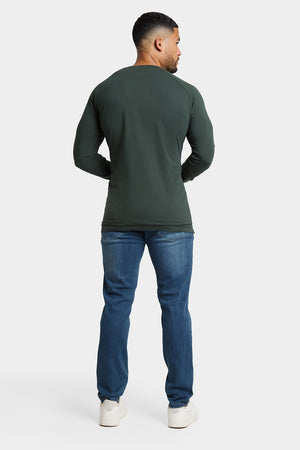 Long Sleeve Everyday Henley T-Shirt in Dark Forest - TAILORED ATHLETE - ROW