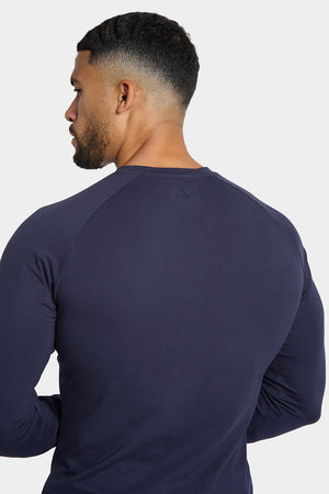 Long Sleeve Everyday Henley T-Shirt in Navy - TAILORED ATHLETE - ROW