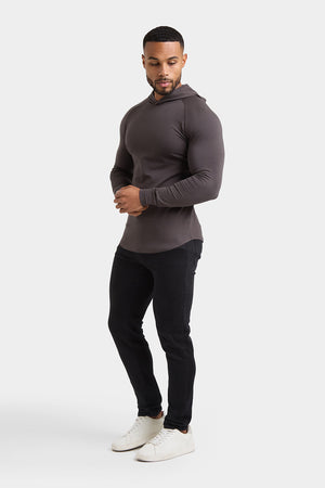 Hooded Top in Dark Charcoal - TAILORED ATHLETE - ROW