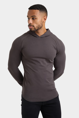 Hooded Top in Dark Charcoal - TAILORED ATHLETE - ROW