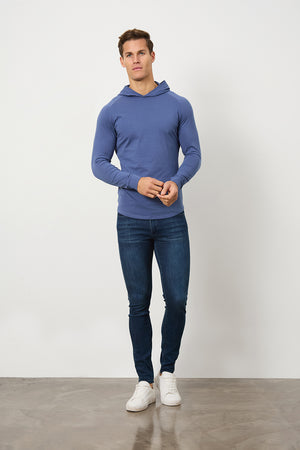 Hooded Top in Denim Blue - TAILORED ATHLETE - ROW