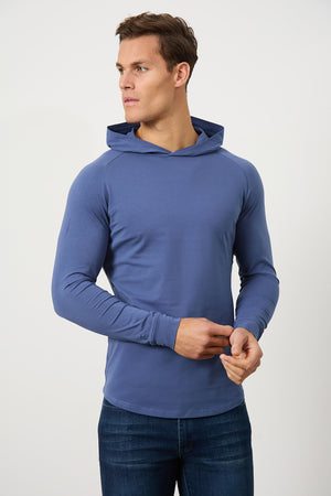 Hooded Top in Denim Blue - TAILORED ATHLETE - ROW