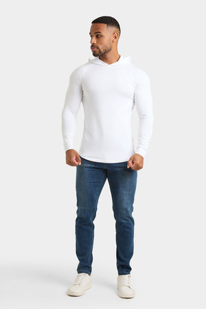 Hooded Top in White - TAILORED ATHLETE - ROW