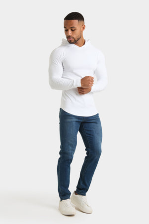 Hooded Top in White - TAILORED ATHLETE - ROW