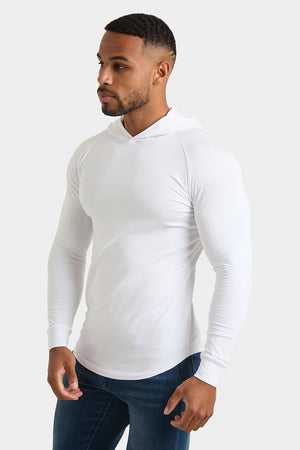 Hooded Top in White - TAILORED ATHLETE - ROW