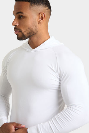 Hooded Top in White - TAILORED ATHLETE - ROW