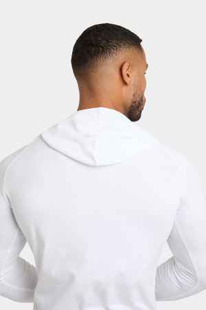 Hooded Top in White - TAILORED ATHLETE - ROW