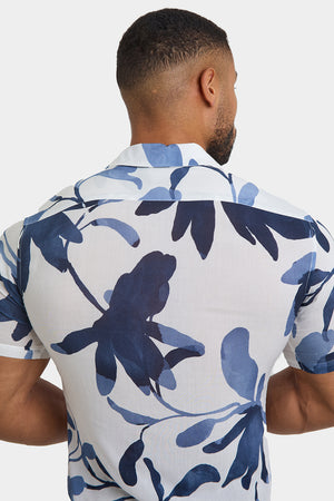 Printed Shirt in White Ink Floral - TAILORED ATHLETE - ROW