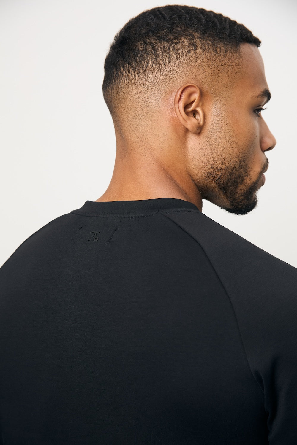 Interlock Crew Neck Sweat in Black