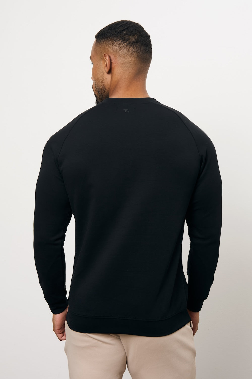 Interlock Crew Neck Sweat in Black