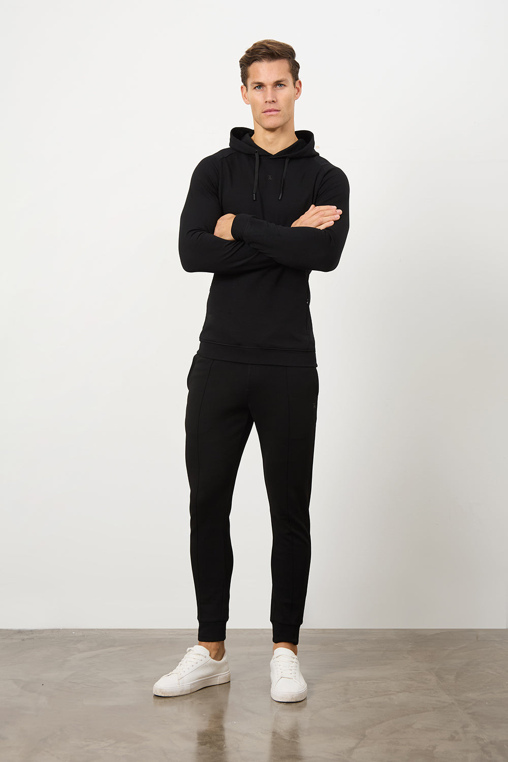 Interlock Hoodie Sweat in Black - TAILORED ATHLETE - ROW