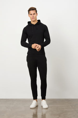 Interlock Hoodie Sweat in Black - TAILORED ATHLETE - ROW