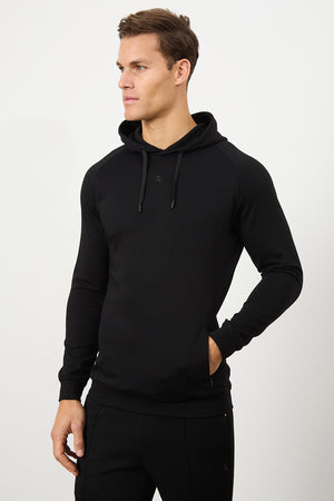 Interlock Hoodie Sweat in Black - TAILORED ATHLETE - ROW