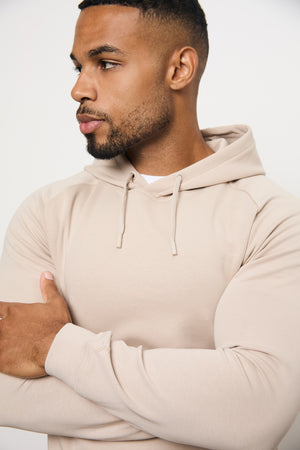 Interlock Hoodie Sweat in Stone