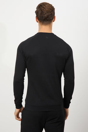 Interlock Crew Neck Sweat in Black - TAILORED ATHLETE - ROW