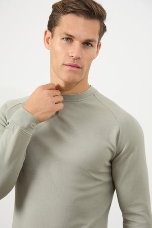 Interlock Crew Neck Sweat in Smoky Sage - TAILORED ATHLETE - ROW