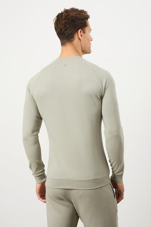 Interlock Crew Neck Sweat in Smoky Sage - TAILORED ATHLETE - ROW