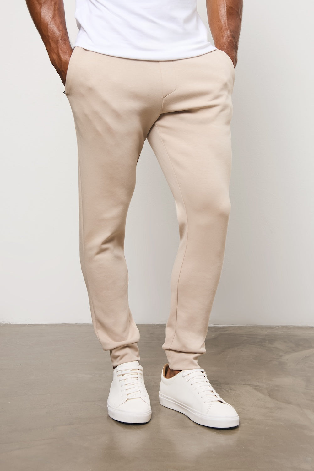 Interlock Sweat Jogger in Stone
