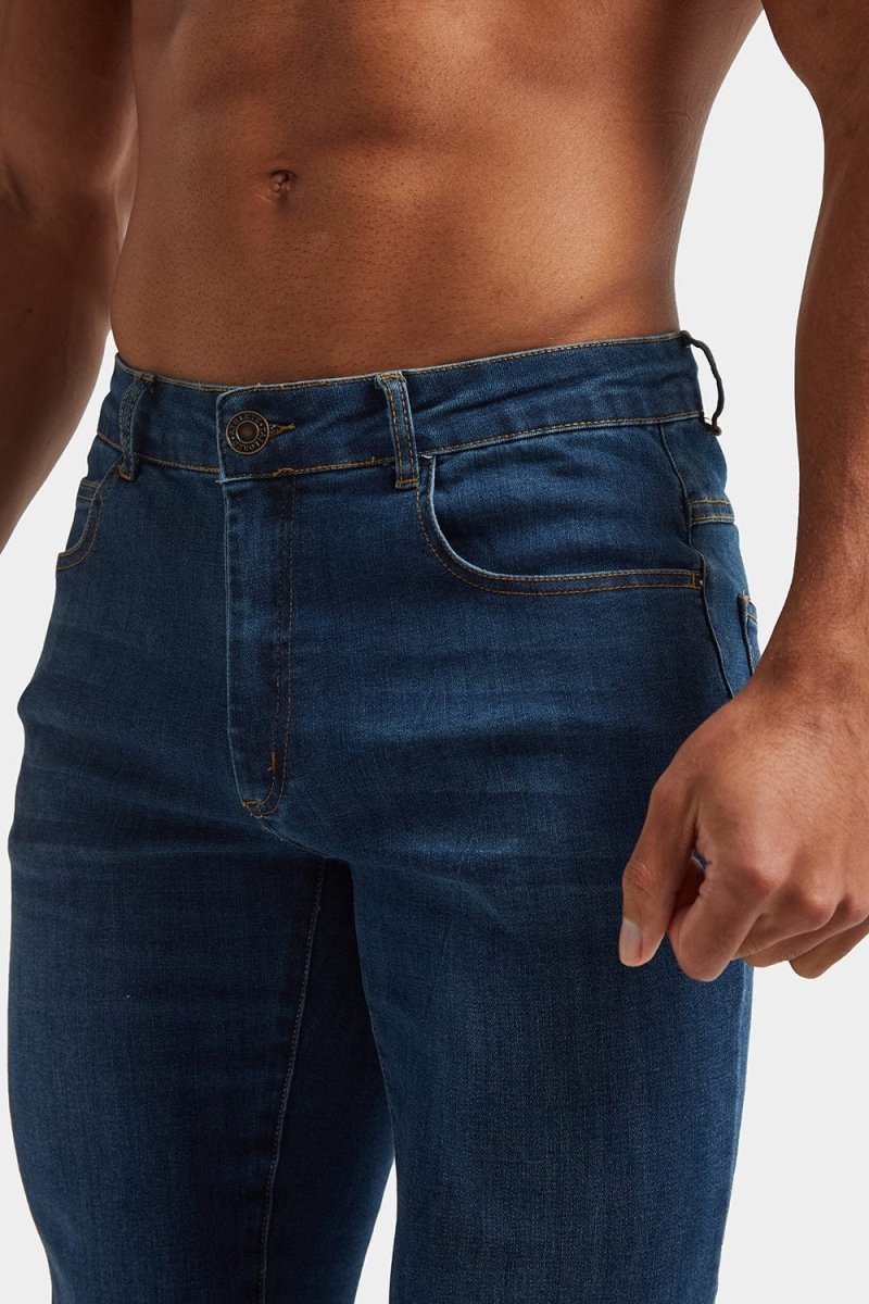Muscle Fit Jeans in Dark Blue - TAILORED ATHLETE - ROW