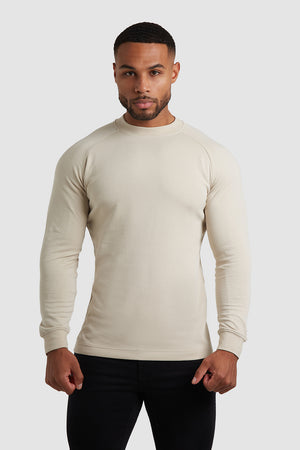 Mock Neck T-Shirt in Stone - TAILORED ATHLETE - ROW