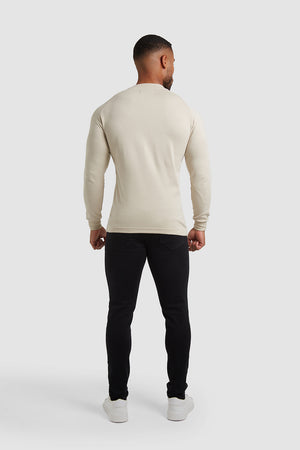 Mock Neck T-Shirt in Stone - TAILORED ATHLETE - ROW