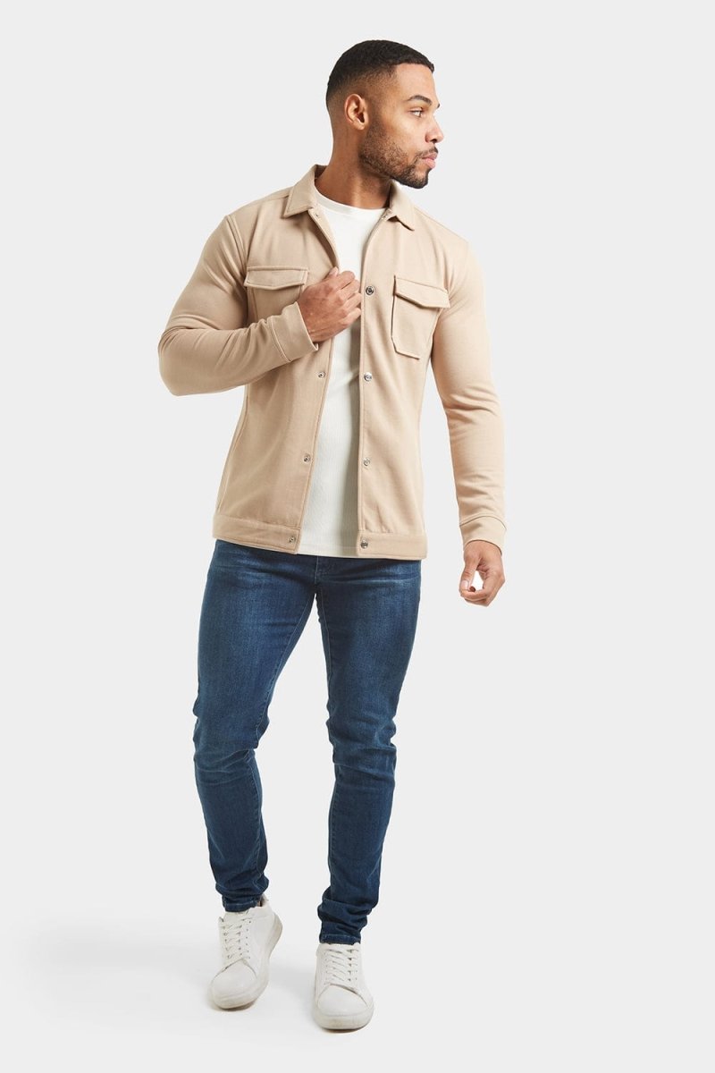 Jersey Shacket in Stone - TAILORED ATHLETE - ROW