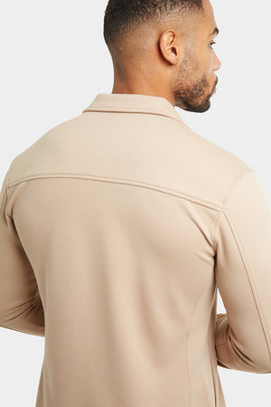 Jersey Shacket in Stone - TAILORED ATHLETE - ROW