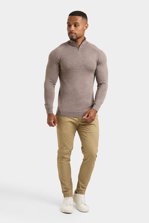 Merino Wool Half Zip Neck in Natural Marl - TAILORED ATHLETE - ROW