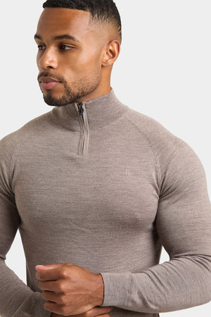 Merino Wool Half Zip Neck in Natural Marl - TAILORED ATHLETE - ROW