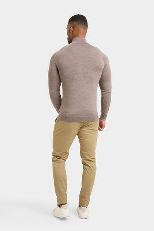 Merino Wool Half Zip Neck in Natural Marl - TAILORED ATHLETE - ROW