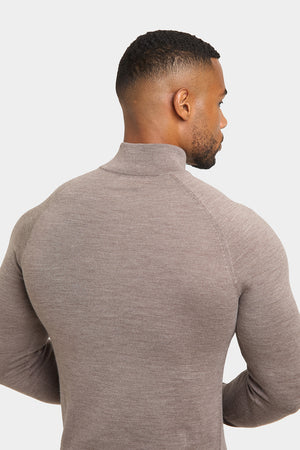 Merino Wool Half Zip Neck in Natural Marl - TAILORED ATHLETE - ROW