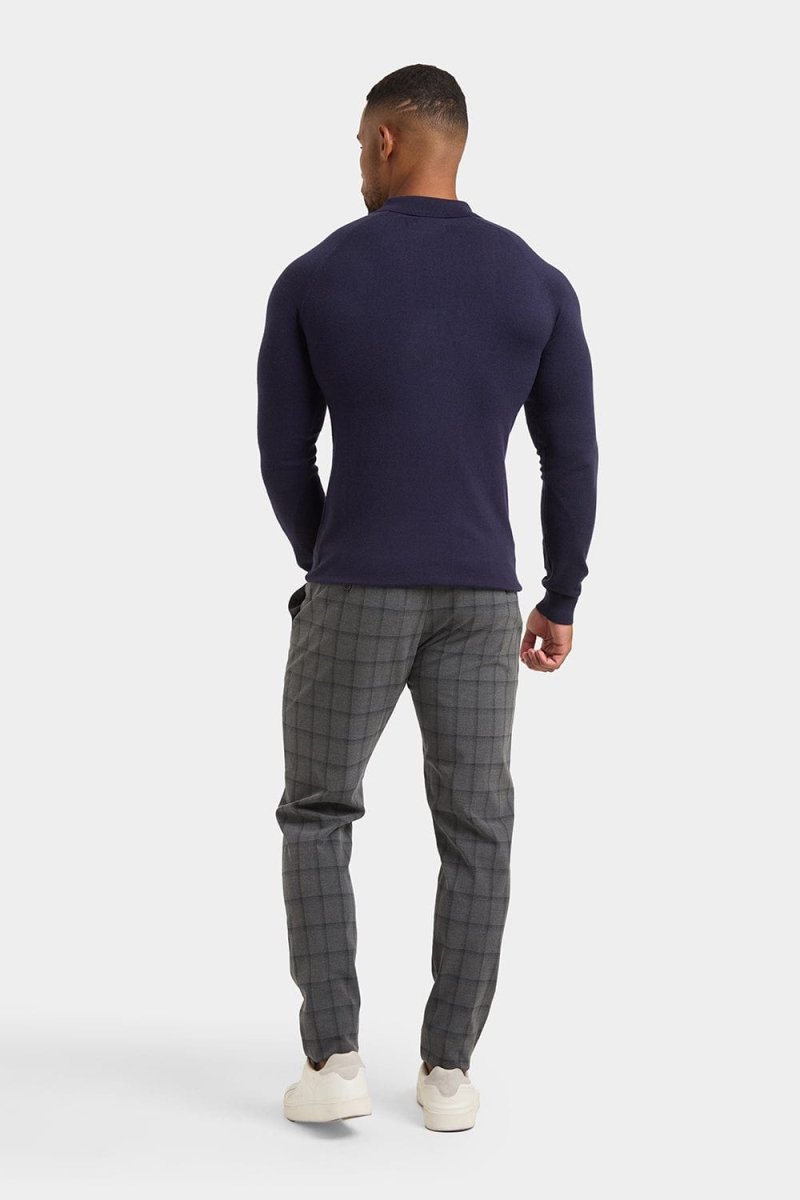 Knitted Polo Shirt in Navy - TAILORED ATHLETE - ROW