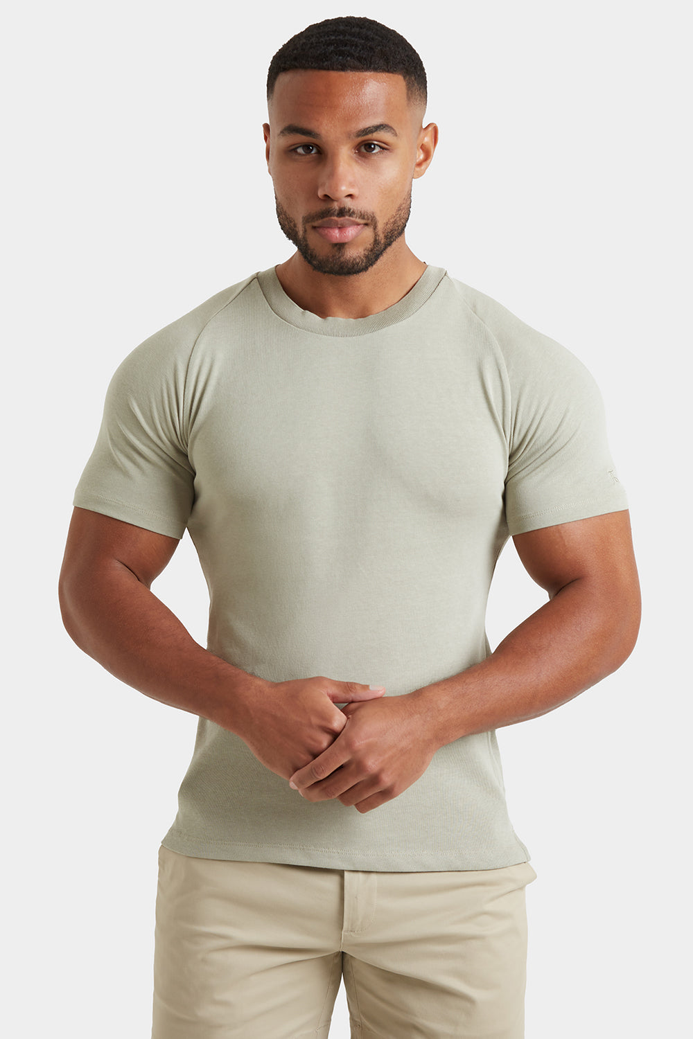 Knit Look T-Shirt in Soft Sage - TAILORED ATHLETE - ROW